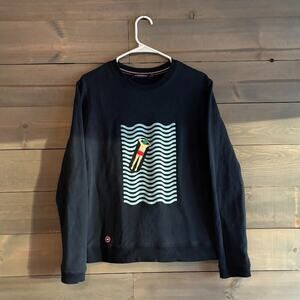 LE SLIP FRANCAIS | Mens Navy Blue Graphic Pullover Sweatshirt Size Medium